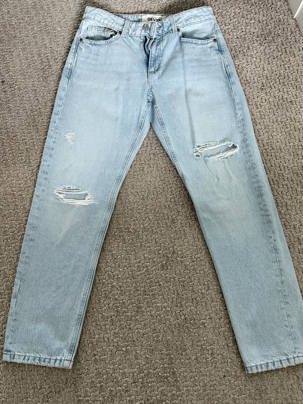 Dynamite Light Blue Boyfriend Jeans with Distressed Knees